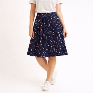 Black Floral A-Line Skirt – Large (12–14)